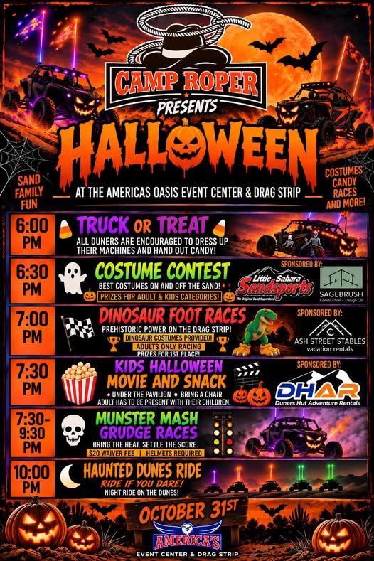 Halloween at the America’s Oasis Event Center & Drag Strip logo